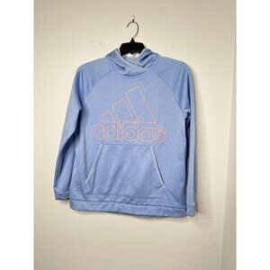 Adidas Sweatshirt Boys Light  Blue ClimaWarm Hoodie Size L 14/18 NWOT
